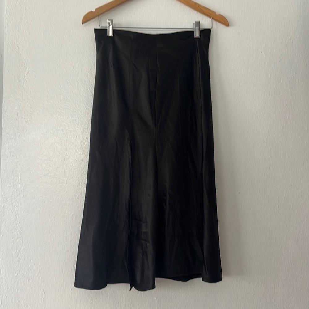 Shein Satin Black Skirt Size Medium